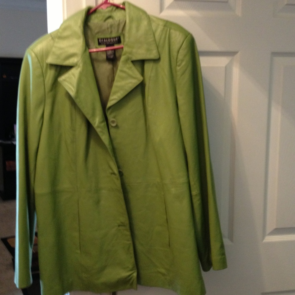 COPY - Leather Faux Jacket (lime green)